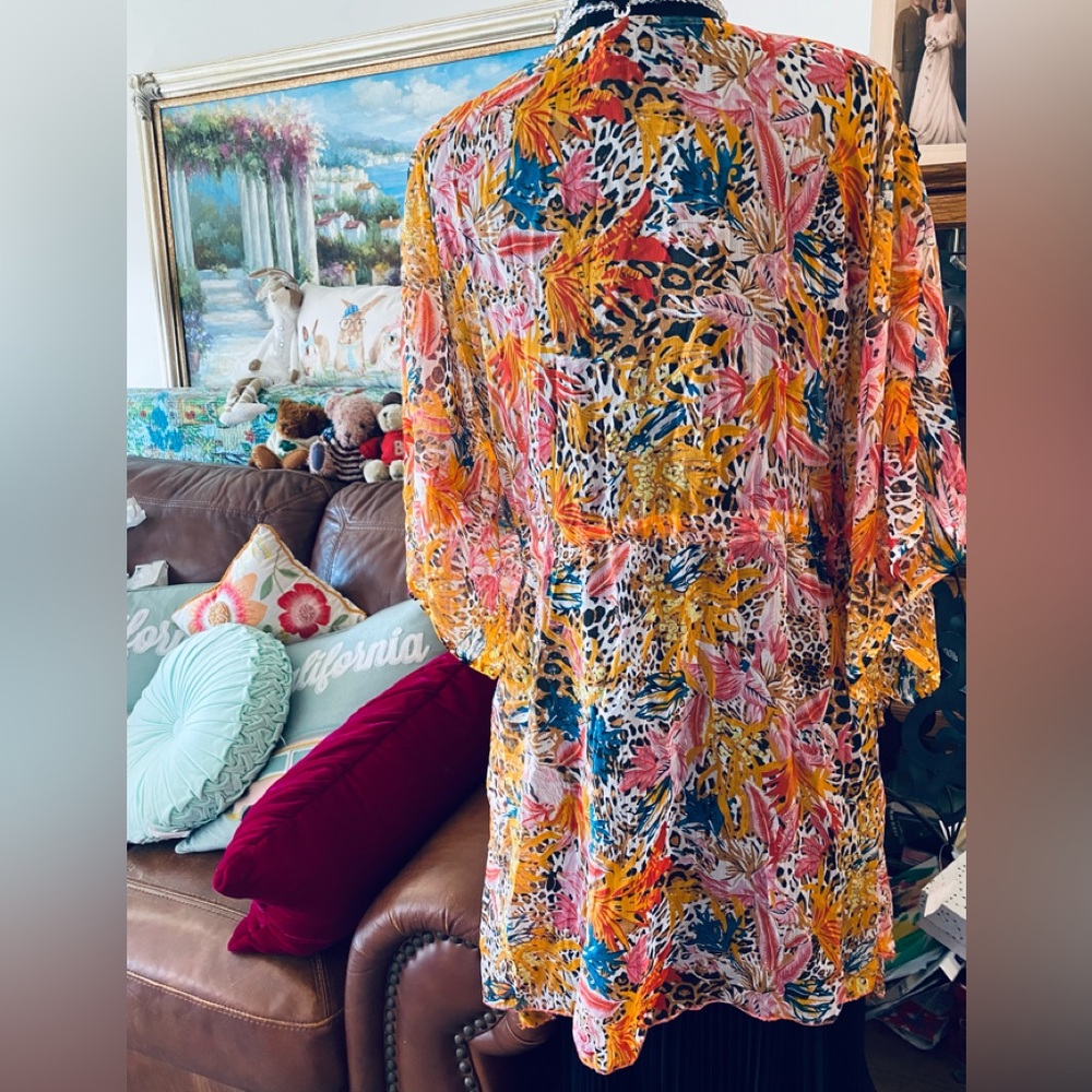 Leopard Tropical beach cover up - Picture 4 of 5